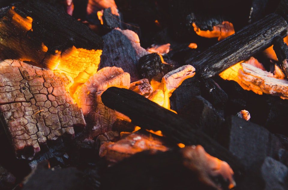fire logs and ashes