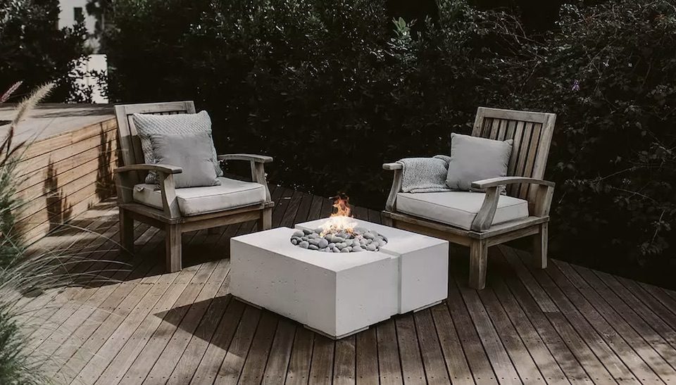 fire pit with two chairs