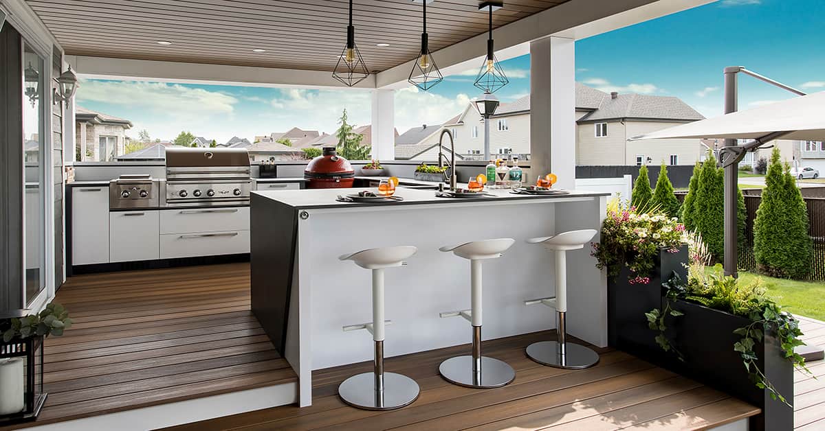 modern outdoor kitchen