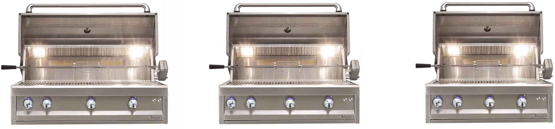 Artisan grills in 3 different sizes