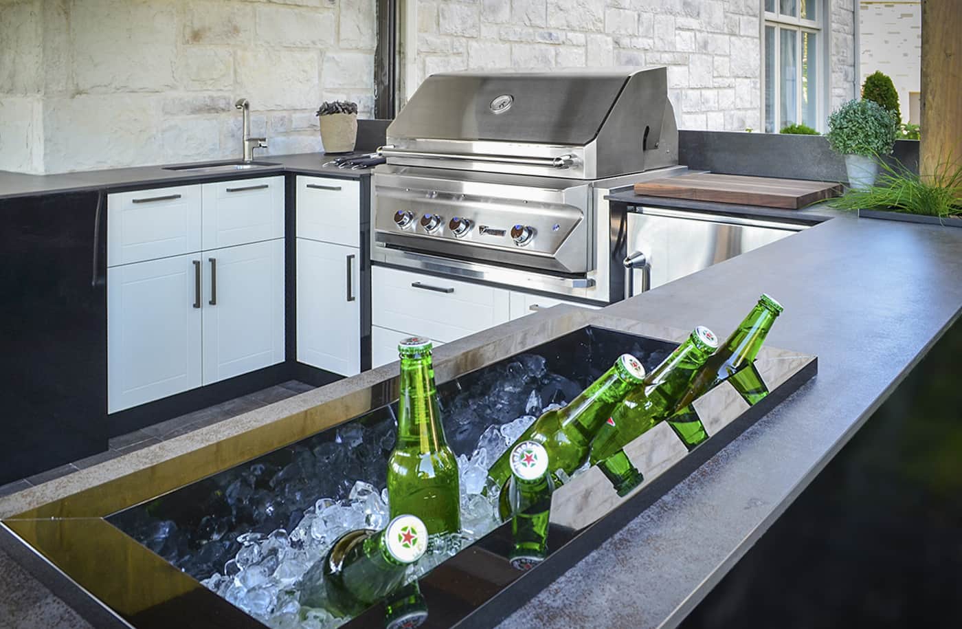 beer on ice outdoor kitchen cabinetry storage