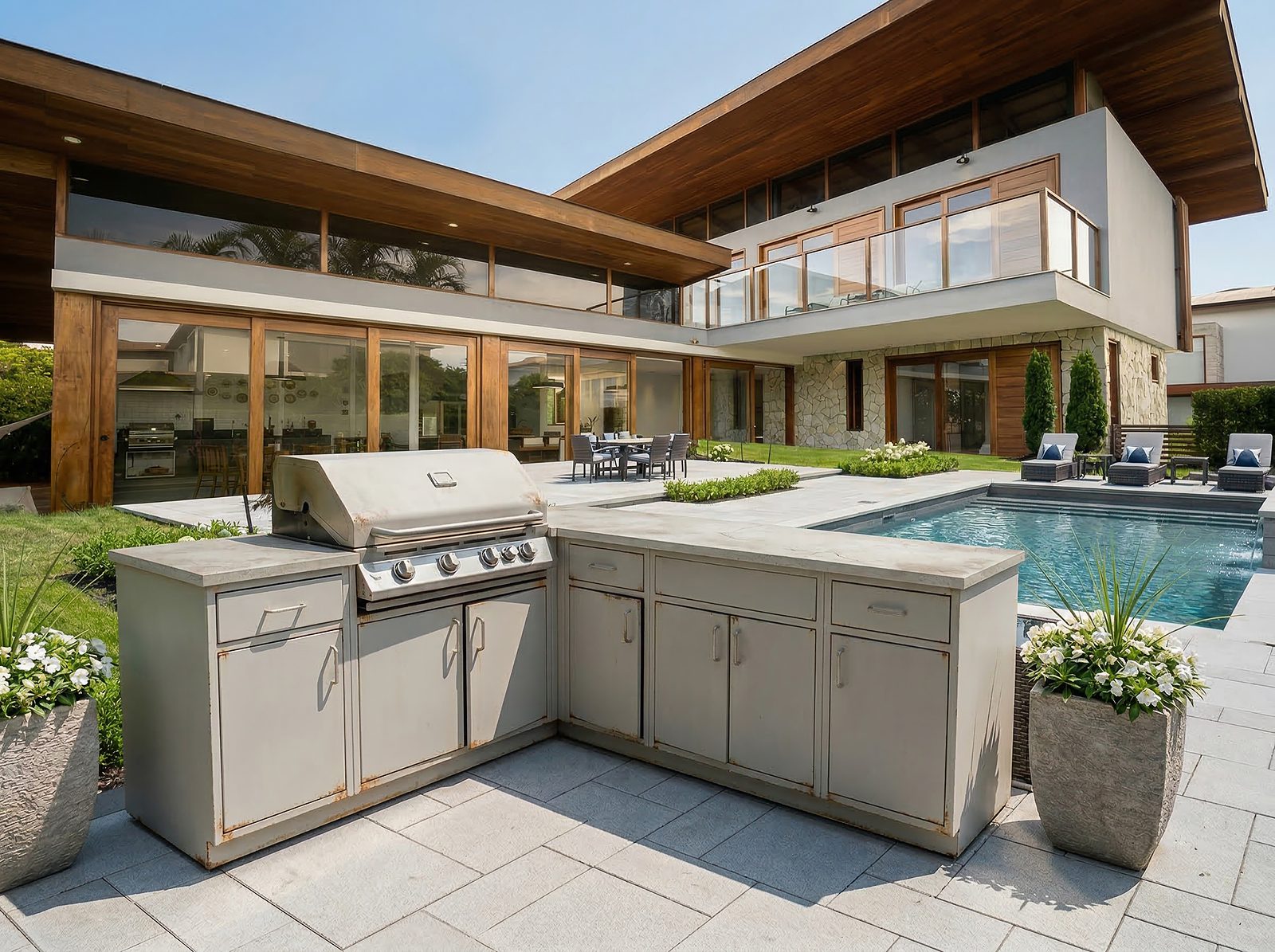 rusty and old kitchen cabinetry