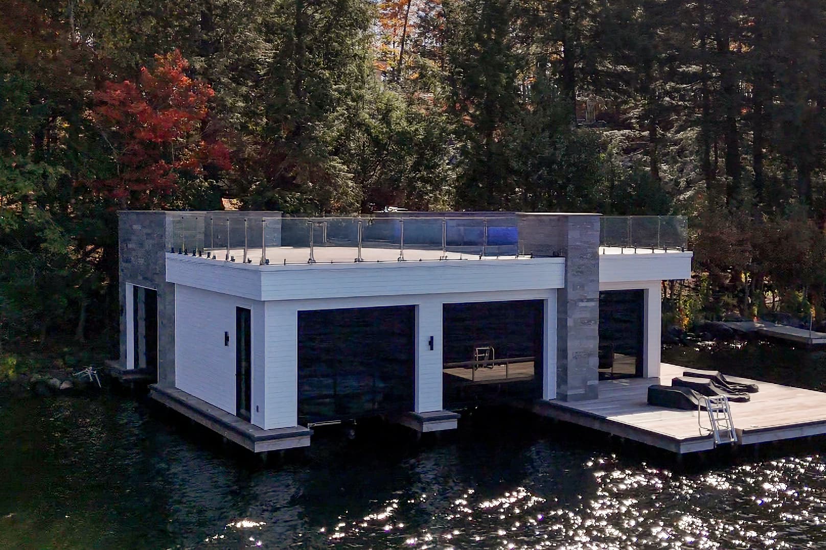 wide shot of upper deck galley