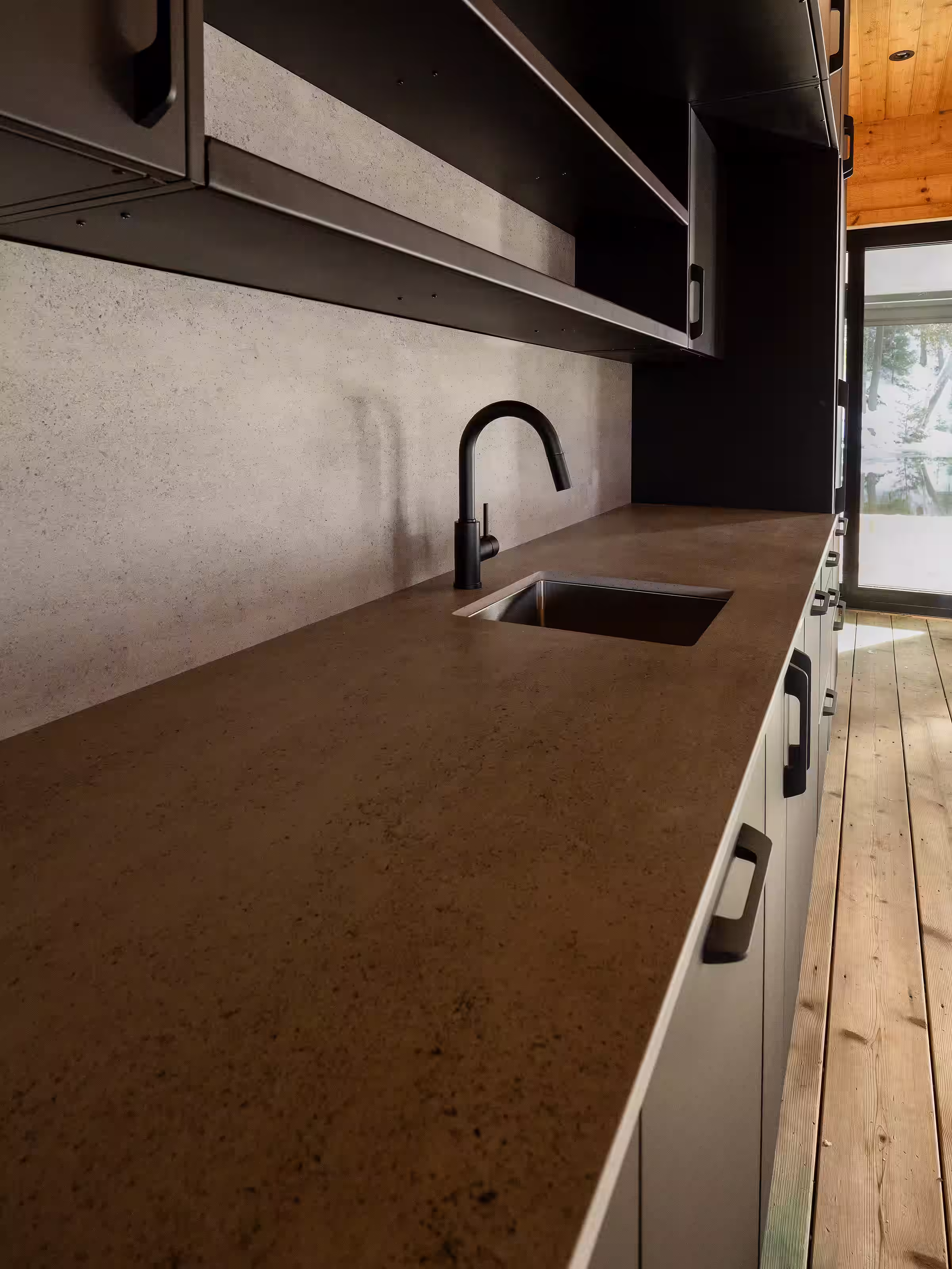 Dekton Keon countertops in boathouse