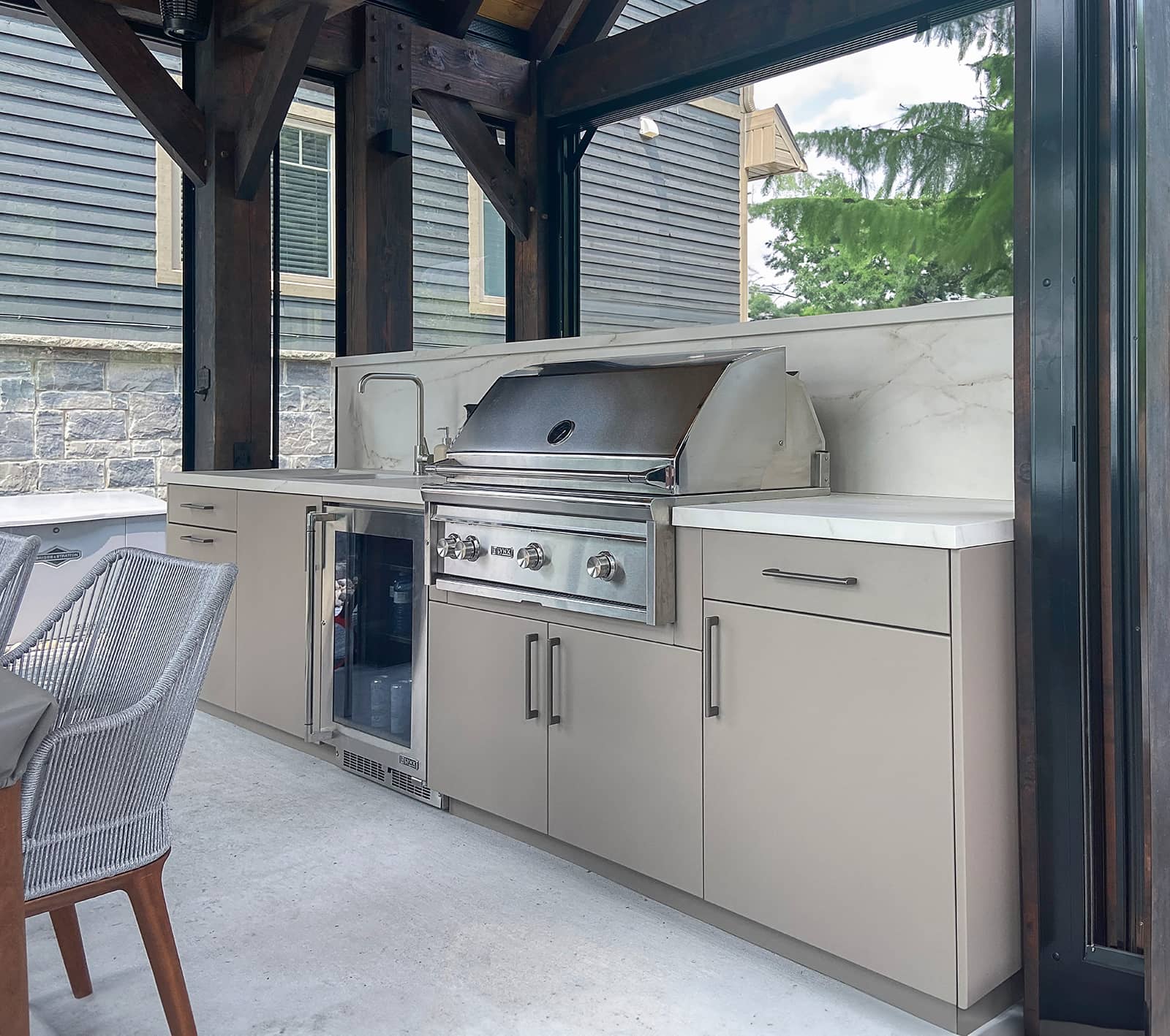 Alumina cabinetry on a condo patio