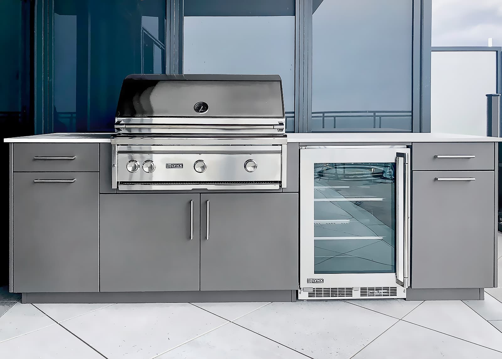 Alumina cabinetry on a condo patio