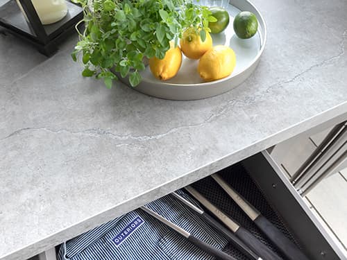 countertop overhead view