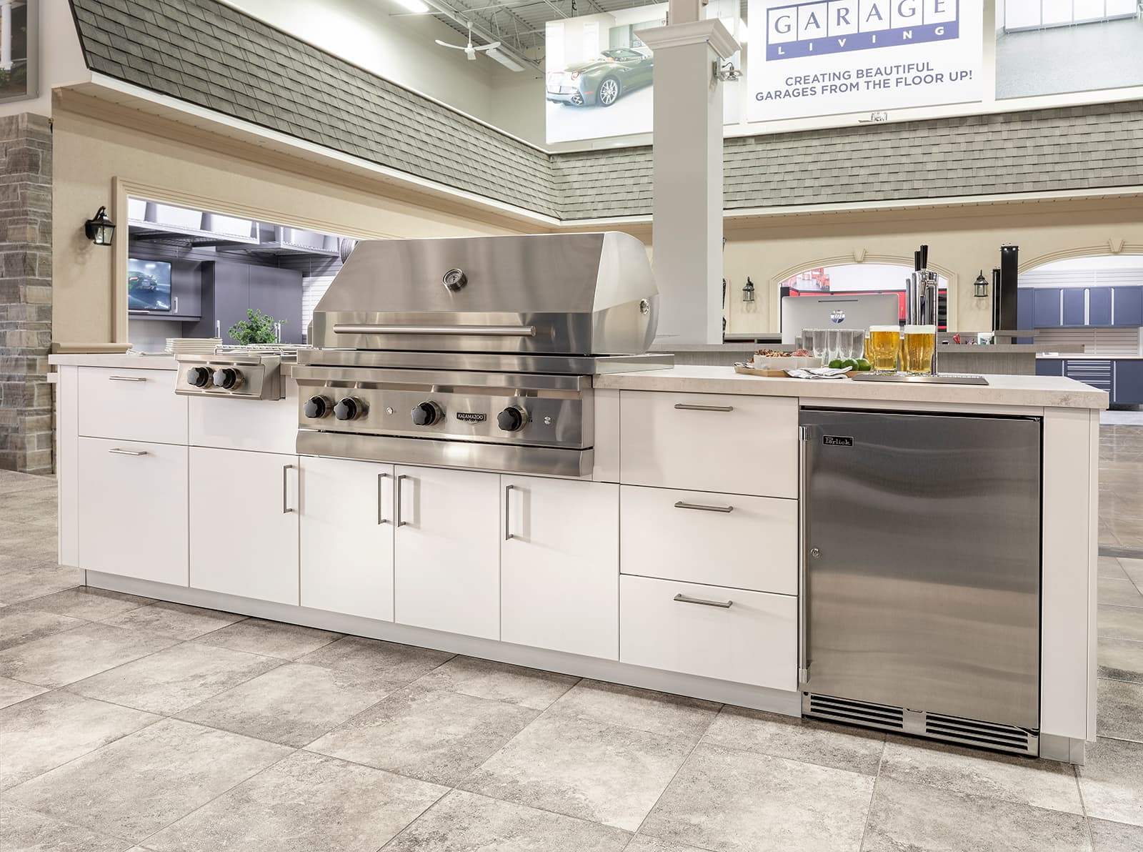 Kalamazoo grill with white cabinetry by Urban Bonfire